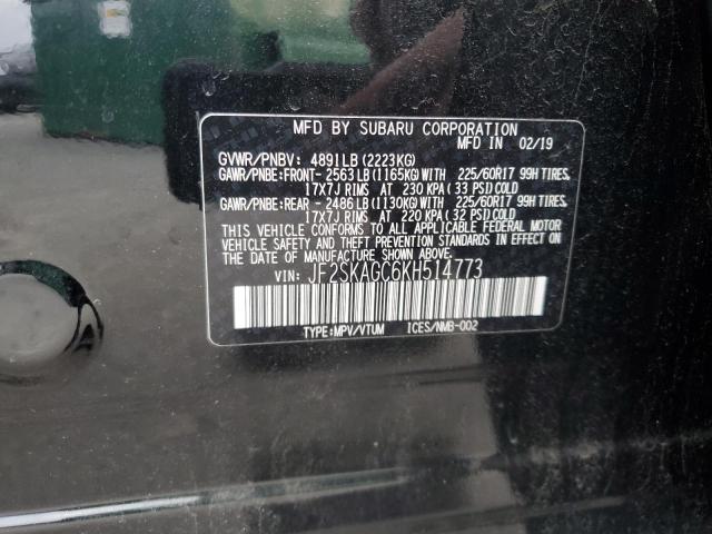 2019 SUBARU FORESTER P - JF2SKAGC6KH514773