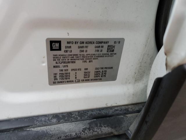 2018 CHEVROLET TRAX 1LT - KL7CJPSB3JB670856