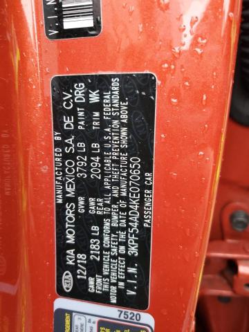 2019 KIA FORTE EX 3KPF54AD4KE070650