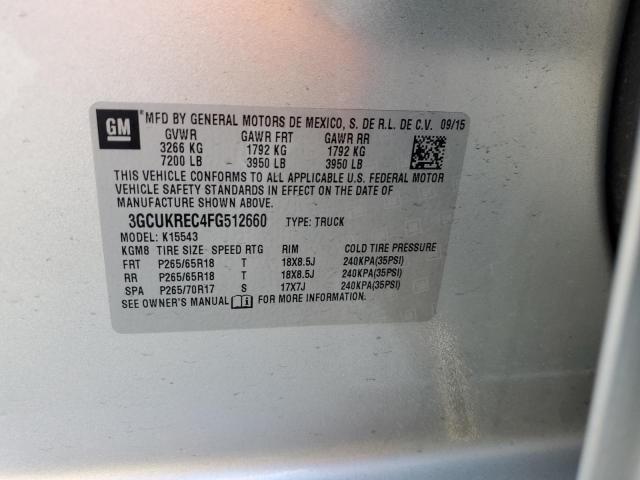 2015 CHEVROLET SILVERADO - 3GCUKREC4FG512660