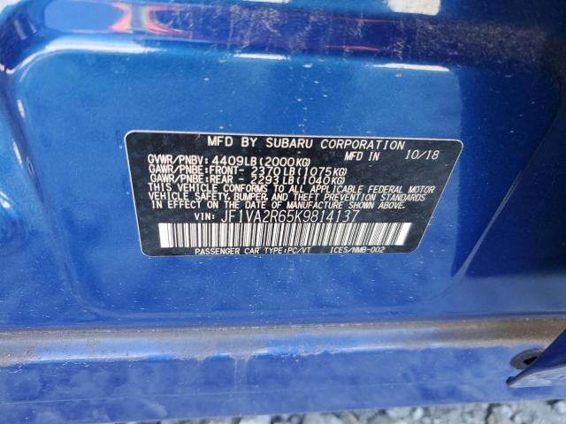 2019 SUBARU WRX STI - JF1VA2R65K9814137
