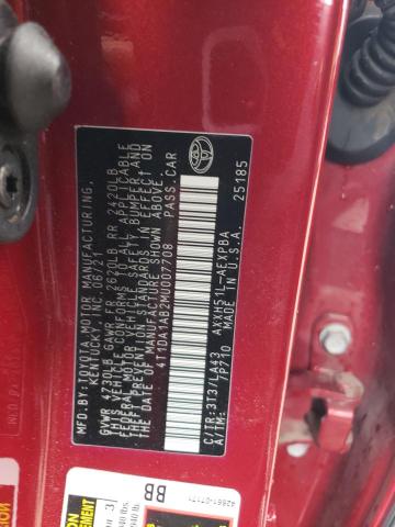 2021 TOYOTA AVALON LIM 4T1DA1AB2MU007708