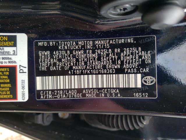 2016 TOYOTA CAMRY LE - 4T1BF1FK1GU168363