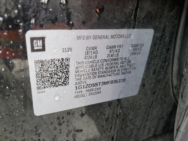 2021 CHEVROLET MALIBU LT - 1G1ZD5ST3MF036339
