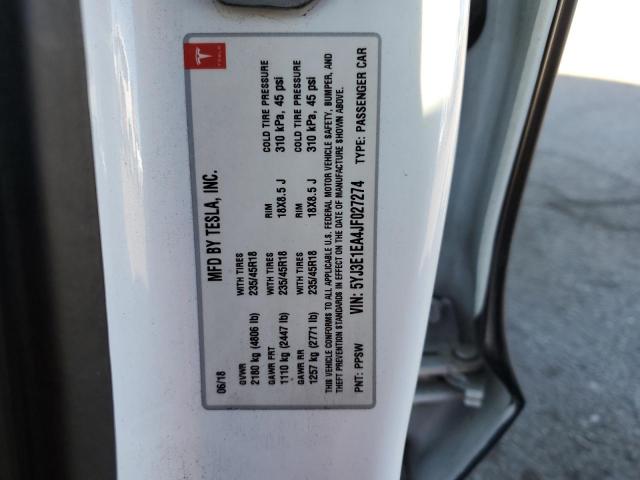 2018 TESLA MODEL 3 5YJ3E1EA4JF027274