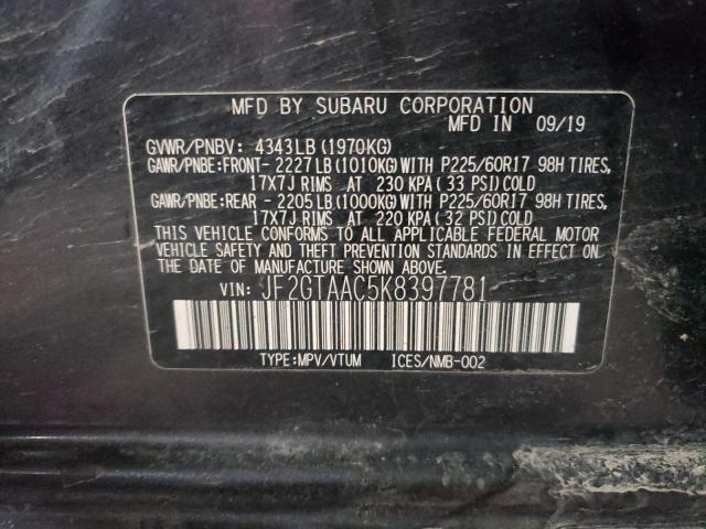 2019 SUBARU CROSSTREK - JF2GTAAC5K8397781