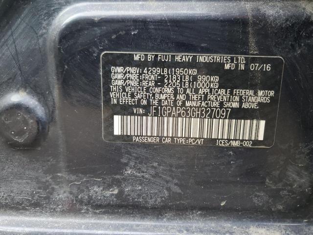 2016 SUBARU IMPREZA SP - JF1GPAP63GH327097