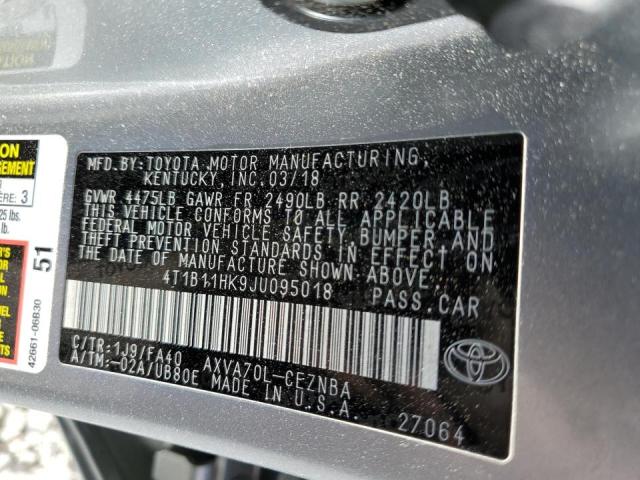 2018 TOYOTA CAMRY 4T1B11HK9JU095018