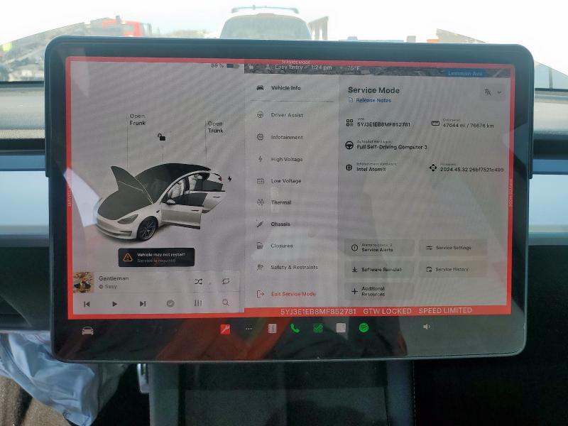 2021 TESLA MODEL 3 - 5YJ3E1EB8MF852781