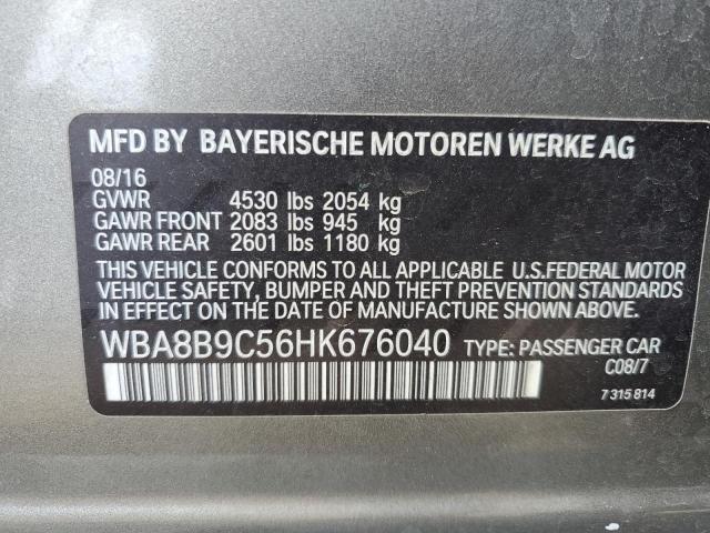 2017 BMW 330 I WBA8B9C56HK676040