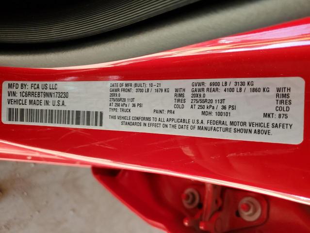 2022 RAM 1500 BIG H - 1C6RREBT9NN173230