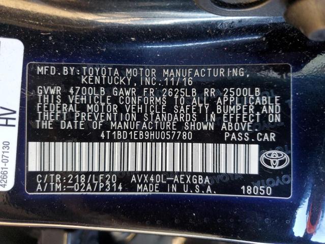 2017 TOYOTA AVALON HYB 4T1BD1EB9HU057780