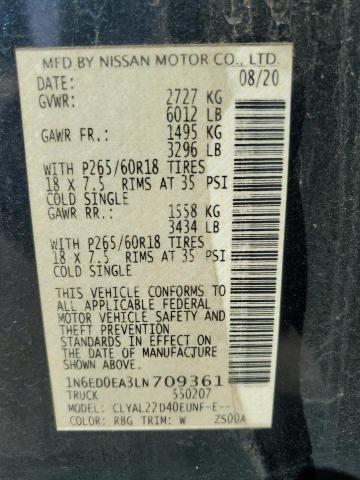 2020 NISSAN FRONTIER S - 1N6ED0EA3LN709361