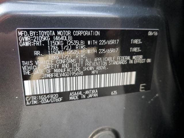 2016 TOYOTA RAV4 LE - JTMBFREV4GD195698