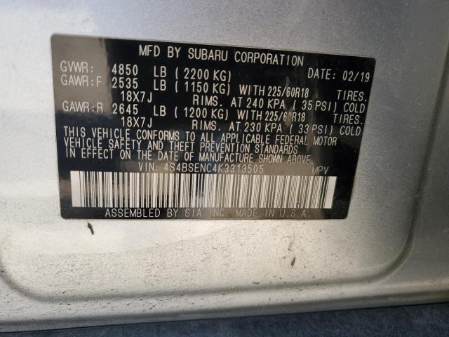 2019 SUBARU OUTBACK 3. 4S4BSENC4K3313505