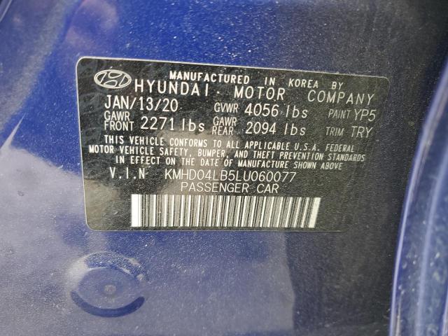 2020 HYUNDAI ELANTRA SP KMHD04LB5LU060077