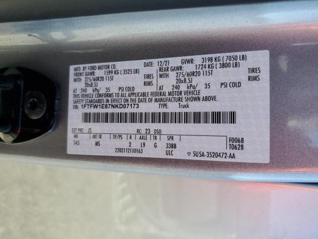 2022 FORD F150 SUPER - 1FTFW1E87NKD07173
