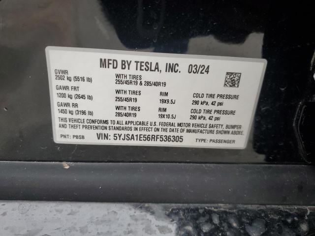 2024 TESLA MODEL S 5YJSA1E56RF536305