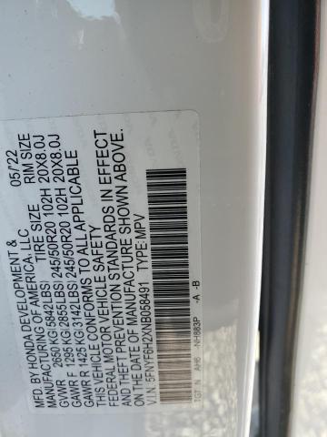 2022 HONDA PILOT SE 5FNYF6H2XNB058491