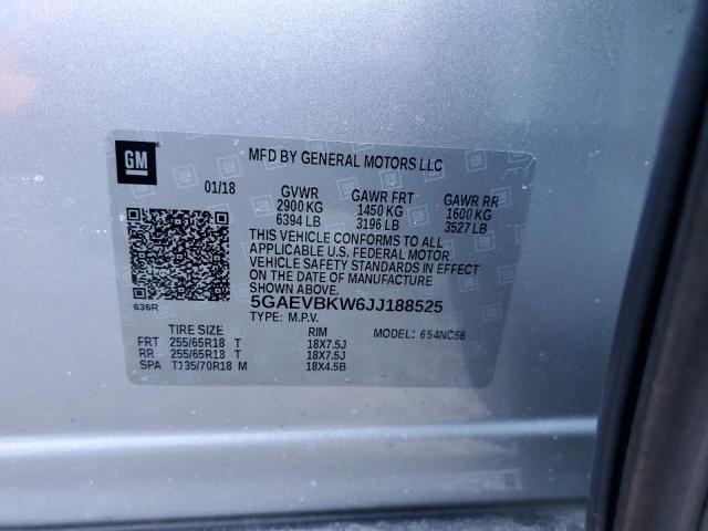 2018 BUICK ENCLAVE PR - 5GAEVBKW6JJ188525