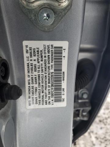 2016 HONDA CIVIC 19XFC1F38GE222876