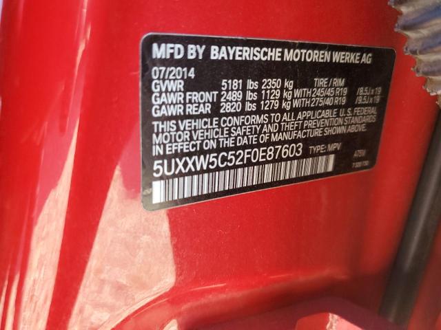 2015 BMW X4 XDRIVE3 5UXXW5C52F0E87603