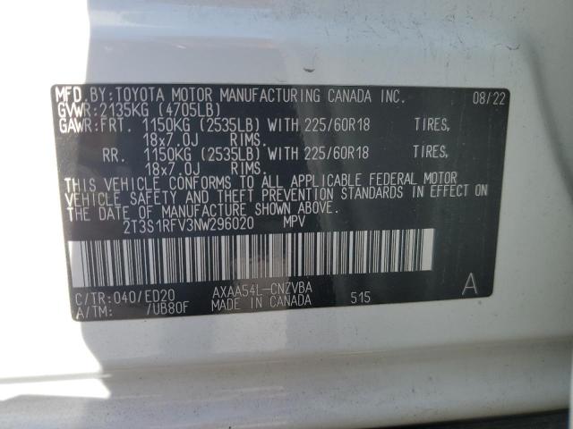 2022 TOYOTA RAV4 TRD O 2T3S1RFV3NW296020