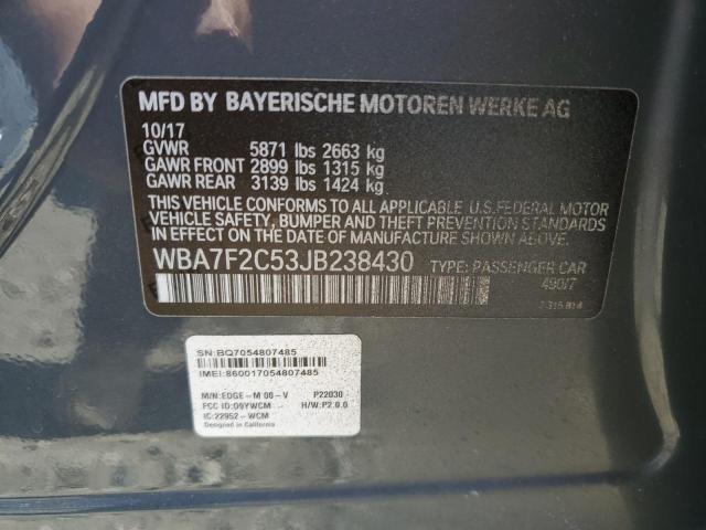 2018 BMW 750 XI WBA7F2C53JB238430