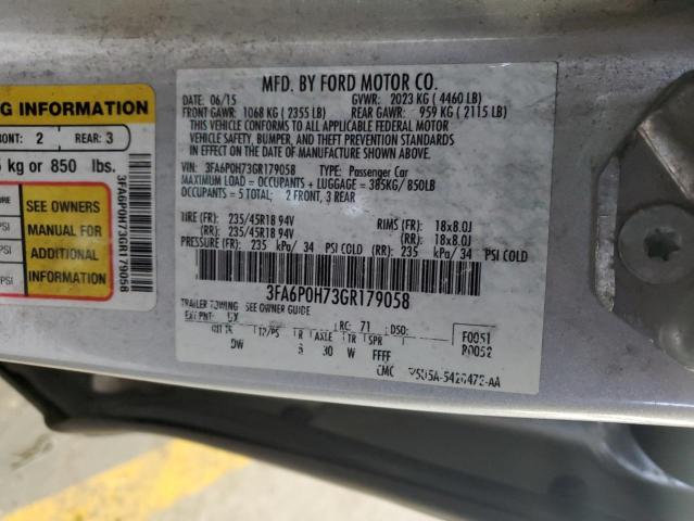 2016 FORD FUSION SE - 3FA6P0H73GR179058