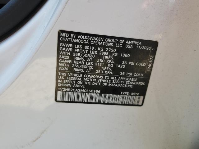 2021 VOLKSWAGEN ATLAS SE - 1V2HR2CA3MC550966