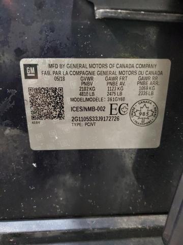 2018 CHEVROLET IMPALA LT 2G1105S33J9172726