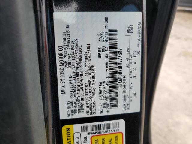2015 FORD FUSION SE 3FA6P0H78FR277887