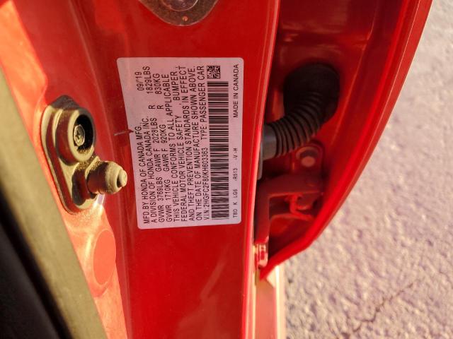 2019 HONDA CIVIC - 2HGFC2F80KH603363