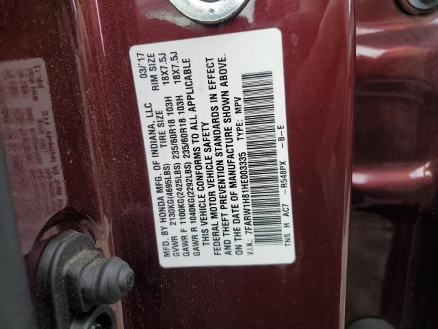 2017 HONDA CR-V EXL - 7FARW1H81HE003335