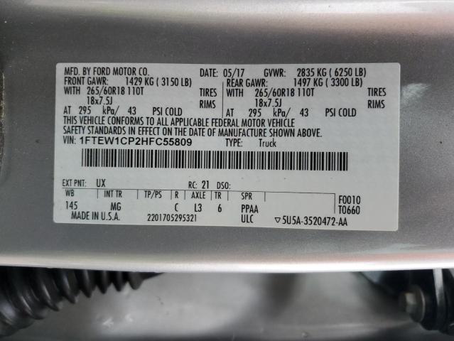 2017 FORD F150 SUPER - 1FTEW1CP2HFC55809