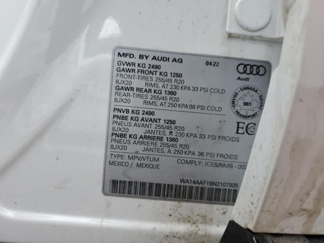 2022 AUDI Q5 SPORTBA WA14AAFY8N2107935