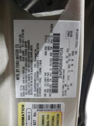 2017 FORD FUSION SE - 3FA6P0HD8HR274576