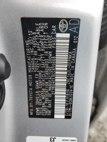 2012 TOYOTA COROLLA BA - 2T1BU4EE9CC855668