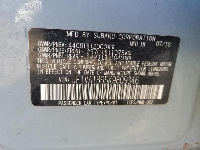 2019 SUBARU WRX PREMIU - JF1VA1B65K9809346