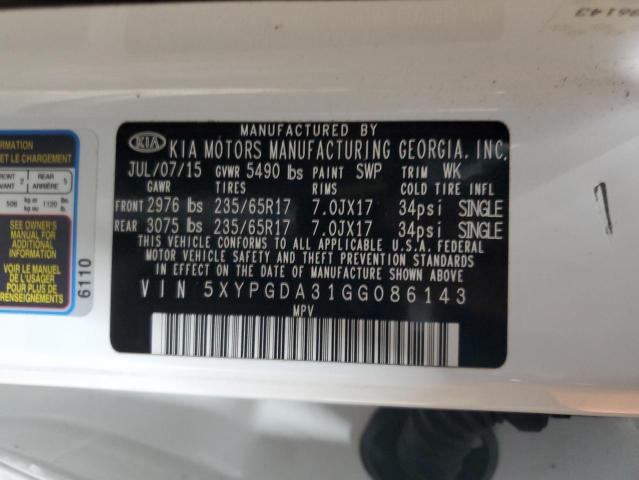 2016 KIA SORENTO LX - 5XYPGDA31GG086143