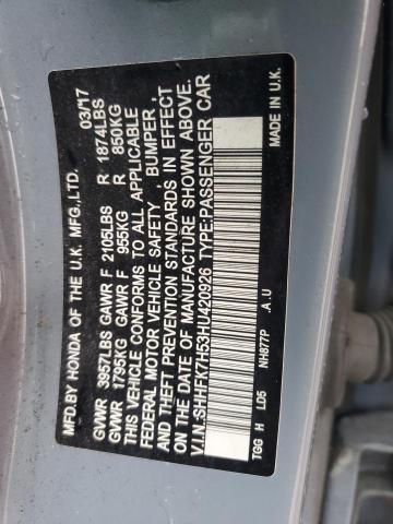 2017 HONDA CIVIC EX SHHFK7H53HU420926
