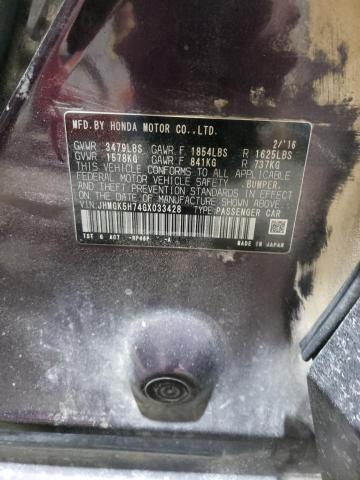 2016 HONDA FIT - JHMGK5H74GX033428