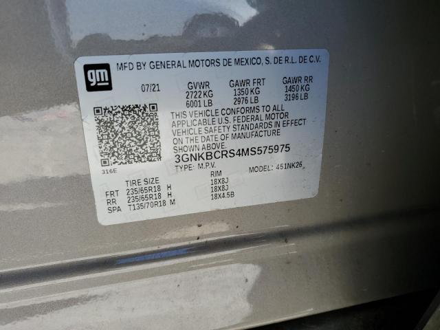 2021 CHEVROLET BLAZER 2LT - 3GNKBCRS4MS575975
