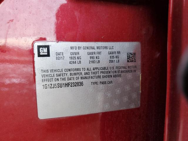 2017 CHEVROLET MALIBU HYB - 1G1ZJ5SU1HF232836