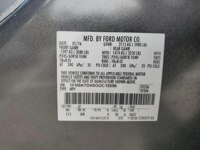 2016 FORD EXPLORER X - 1FM5K7DH5GGC15556