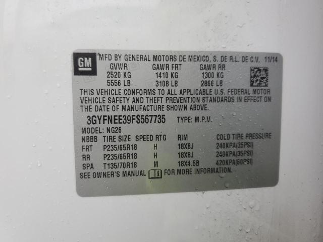 2015 CADILLAC SRX LUXURY 3GYFNEE39FS567735