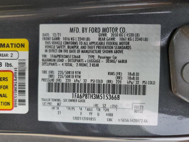 2021 FORD MUSTANG - 1FA6P8TH3M5153668
