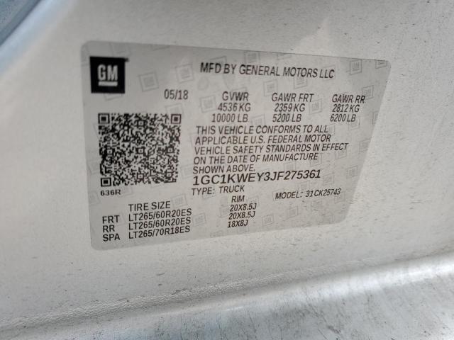 2018 CHEVROLET SILVERADO - 1GC1KWEY3JF275361