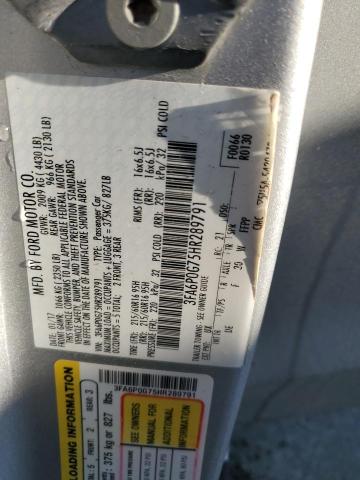 2017 FORD FUSION S - 3FA6P0G75HR289791