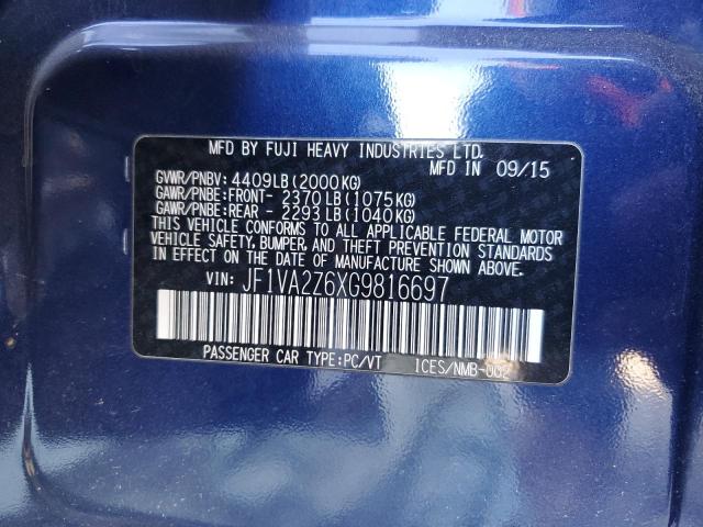 2016 SUBARU WRX STI LI JF1VA2Z6XG9816697